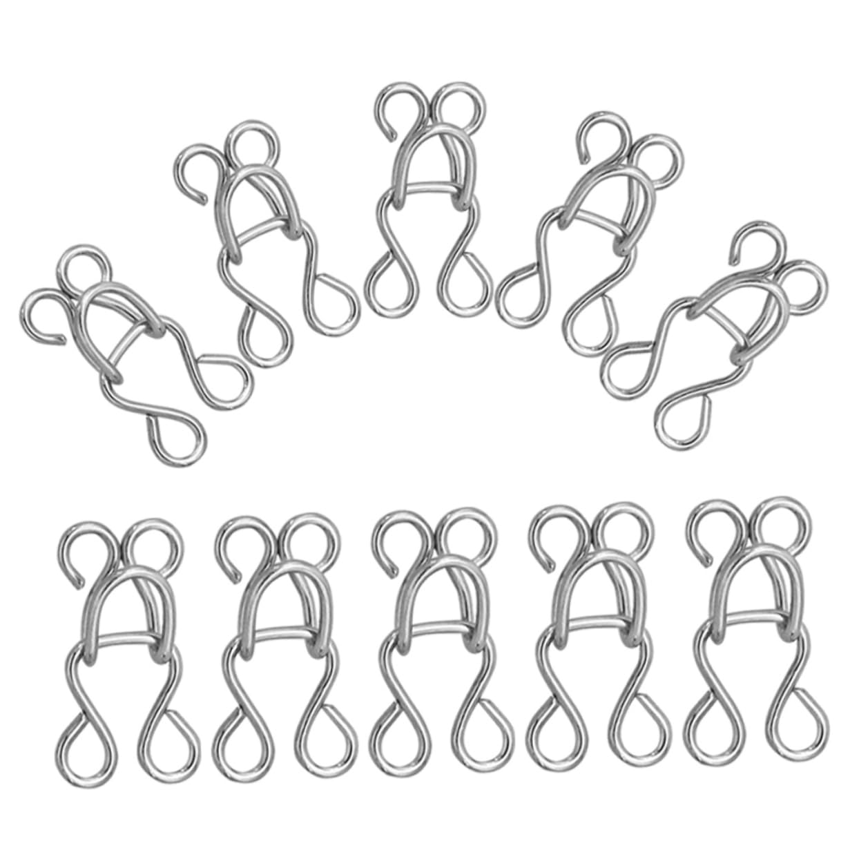 CIMAXIC 100Pcs Sewing Hooks and Eyes Closure Metal Buckle for Clothing and Craft Replacement Hook and Eye Fasteners Toggle Clasps for Sweaters Skirts and Trousers