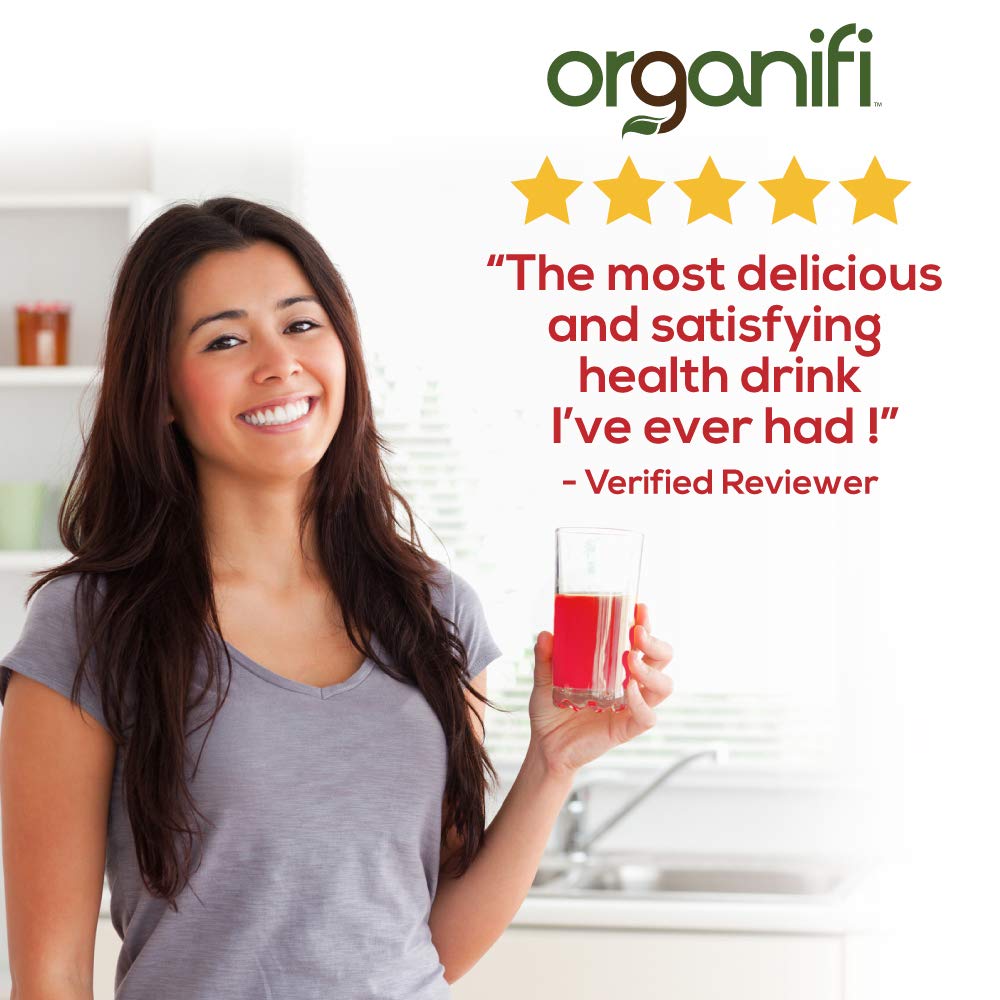 Organic Superfood Powder - Organifi - Red Juice Super Food Supplement - 30 Day Supply - USDA Certified Organic, Boosts Metabolism, and Reverses The Signs Of Aging