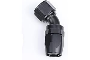 AC PERFORMANCE 45 Degree -12 AN Swivel Hose End Fitting Aluminum Black