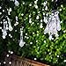 Icicle Solar String Lights, 24.6ft Solar Outdoor Lights with 40 Waterproof LED, 8 Modes Waterdrop Decoration Lights for Garden, Patio, Lawn, Gazebo, Fence, Wedding, Holiday, Party (White)
