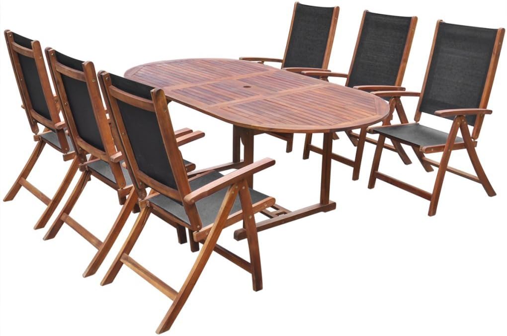Festnight Conjunto de Mesa y Sillas de Comedor de Madera de 7 Piezas