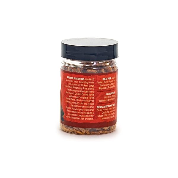 FLUKER’S ALL NATURAL LARGE SUN-DRIED RED SHRIMP, HIGH PROTEIN TREATS, AQUATIC TURTLE FOOD, GREAT FOR AQUATIC FROGS, TEGUS, MONITORS, AND TROPICAL FISH, 0.6 OZ