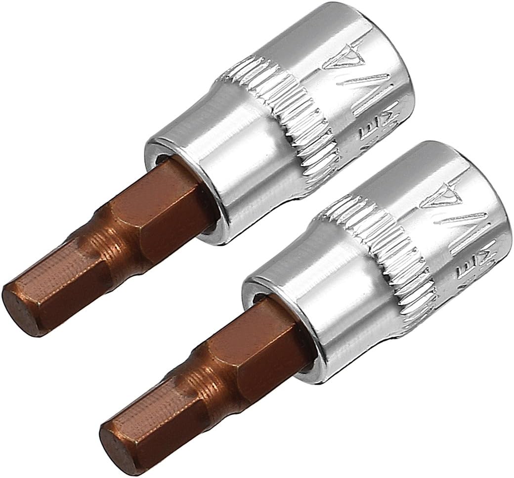 Sourcingmap 2pcs 1/4" Drive x H5 (5mm) Hex Bit Socket, S2 Steel Bits CR-V Sockets 1.5" Length Use with Ratchet Wrench
