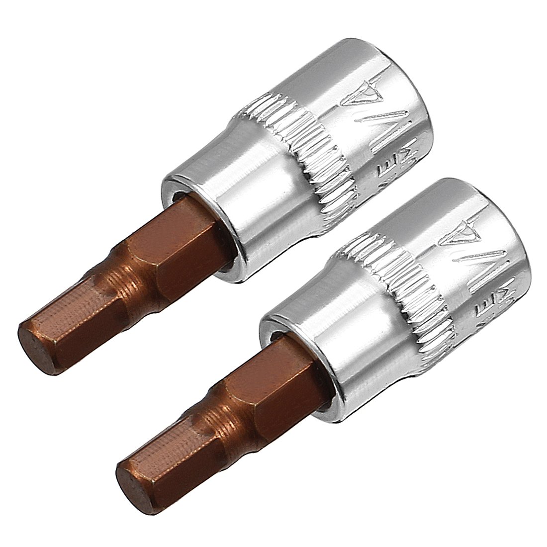 Sourcingmap 2pcs 1/4" Drive x H5 (5mm) Hex Bit Socket, S2 Steel Bits CR-V Sockets 1.5" Length Use with Ratchet Wrench, Slide Bar, Extension Rod