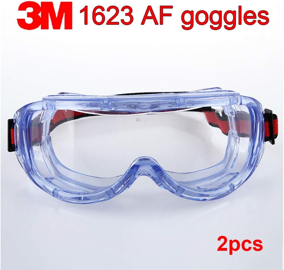 Clear Safety Glasses,Big vision Anti Fog Safety Goggles for Eyewear Protection,Adjustable Headband Goggles,Can be effective Resistance to Influenza Bacteria and Viruses (2pcs)