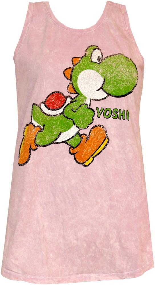 Super Mario Yoshi Women's Dusty Pink Tank (X-Large)