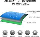 Velway Barbecue Cover Waterproof 210D Oxford Heavy Duty 147x61x117cm view 7
