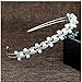 Vemonllas Wedding Bridal Bridesmaid Rhinestones Faux Pearl Decor Crown Headband Tiara Flower Girl Hair Piece Headpiece