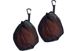 2 PCS Single Mesh Ball Bag, with Zipper Pocket - Drawstring Football Storage Bag Backpack for Basketball, Volleyball, Soccer