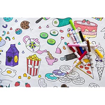 The Coloring Table - Colorable Food Fun Tablecloth - Rectangle