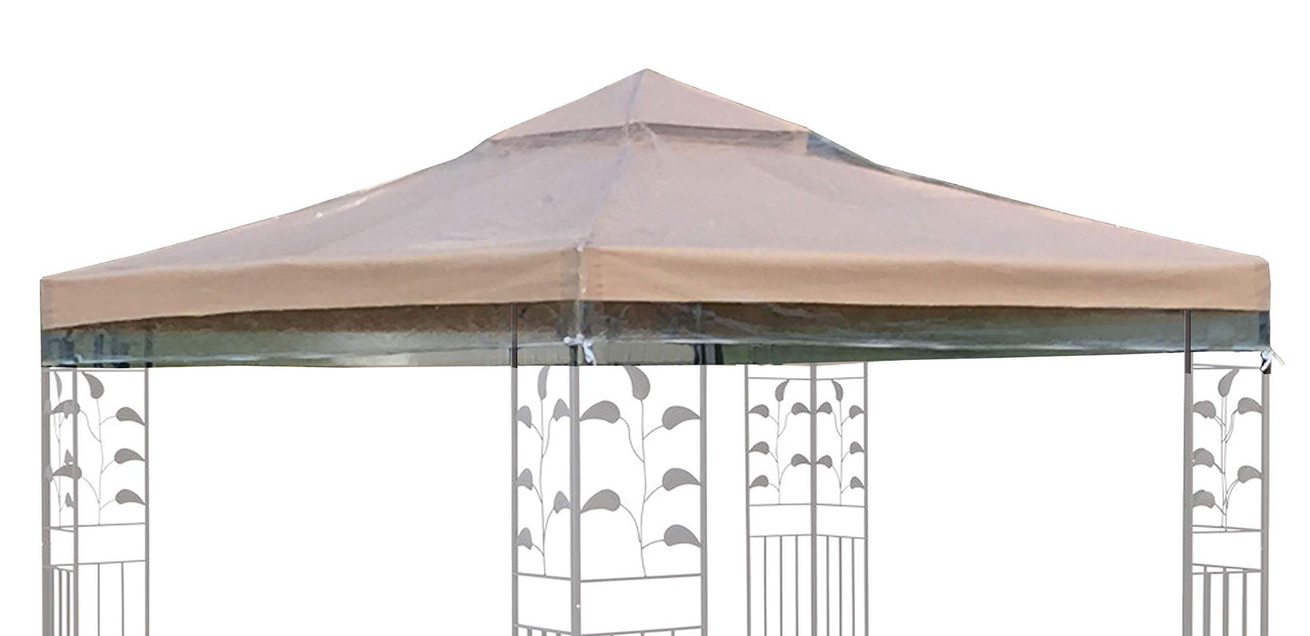 QUICK STAR Gazebo Protective Cover 3 x 3 m Waterproof Transparent
