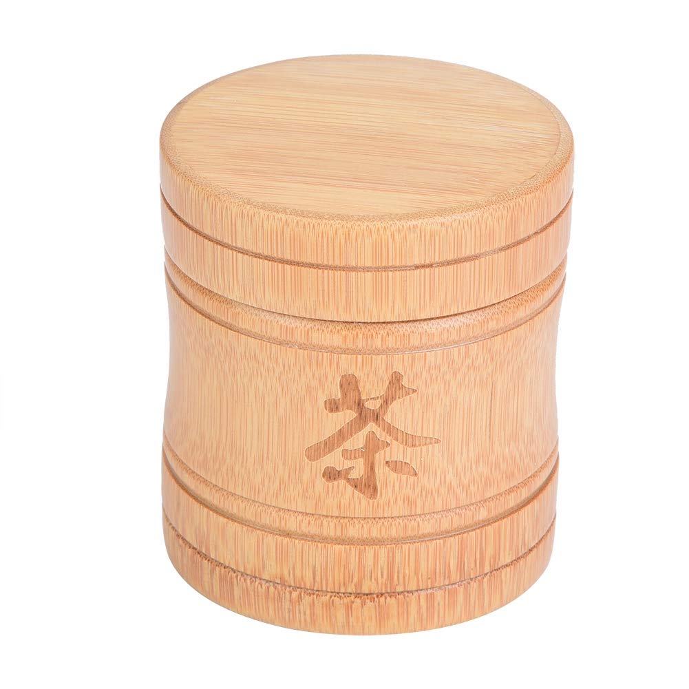 Fdit Portable Bamboo Tea Storage Canister Lightweight Tea Jar Container for Serving Tea Coffee Beans