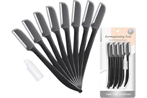 BULIMICA Dermaplaning Tool, Face Razors for Women, Exfoliating Dermaplane Razor for Women Face, Eyebrow Razor & Face Shaver, Facial Hair Removal Razor, Facial Razors for Women,8 Count, Black