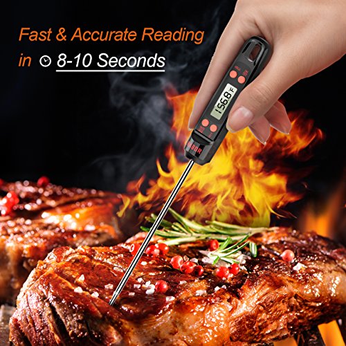 Meat Thermometer, Habor Digital Cooking Thermometer, Instant Read Kitchen Thermometer, 5.5'' Long Probe, Hanging Hole, ÂºF/ÂºC, Auto-off for Food, BBQ, Water, Sugar, Milk, Yogurt, Turkey, Grill, Wine