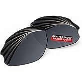 iLikeo PRO+ Polycarbonate Polarized Replacement Lenses for Smith Parallel D-Max Sunglasses - Pitch Black