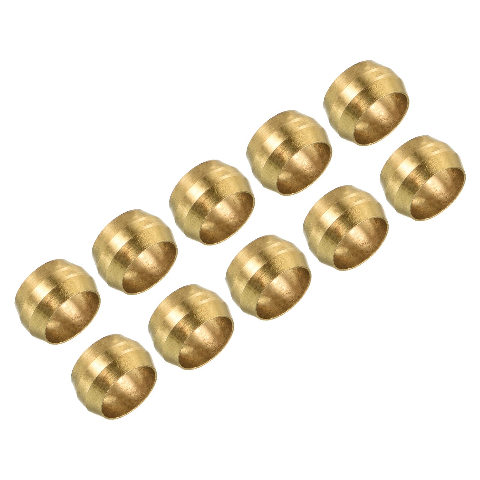 PATIKIL 6mm Tube Brass Compression Sleeve Ferrules, 10 Pack Brass Compression Fittings