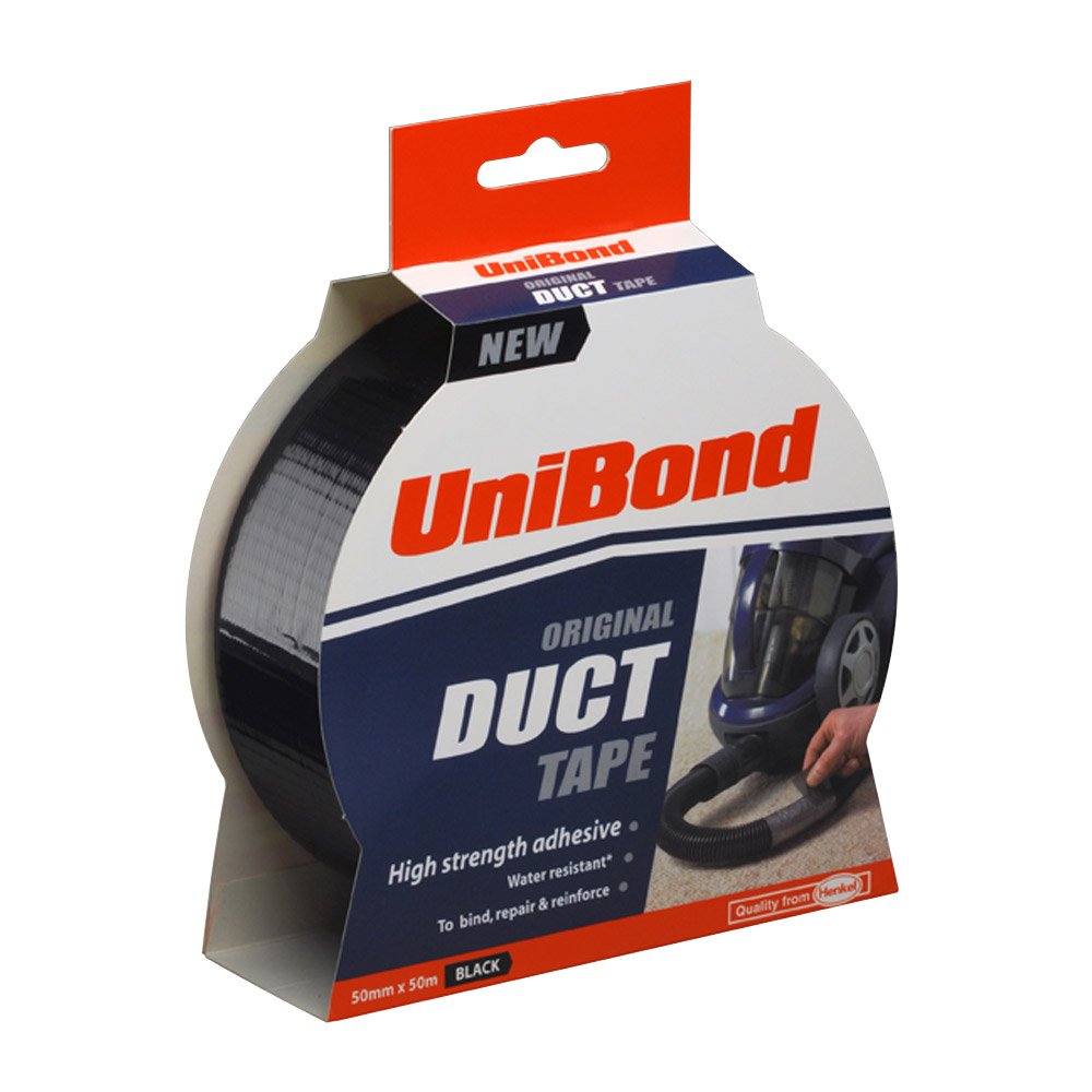 UniBond 1667761 Original Duct Tape High Strength Adhesive - 50 mm x 50 m, Black