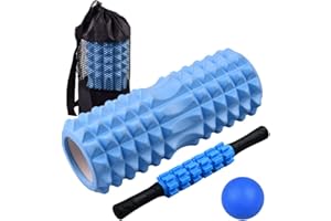 4 in 1 Foam Roller Set, Foam Rollers with Muscle Roller Stick and Massage Balls, for Deep Tissue Massage, Pain Relief of Back