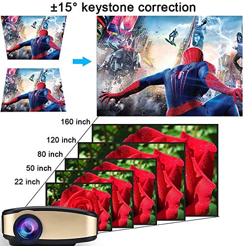 Projector DIWUER WiFi Projector [2018 Upgraded] Portable Video LED Projector Home Theater Projector Support 1080P Wireless Display for Smartphones HDMI USB VGA AV Input - Thumbnail 4