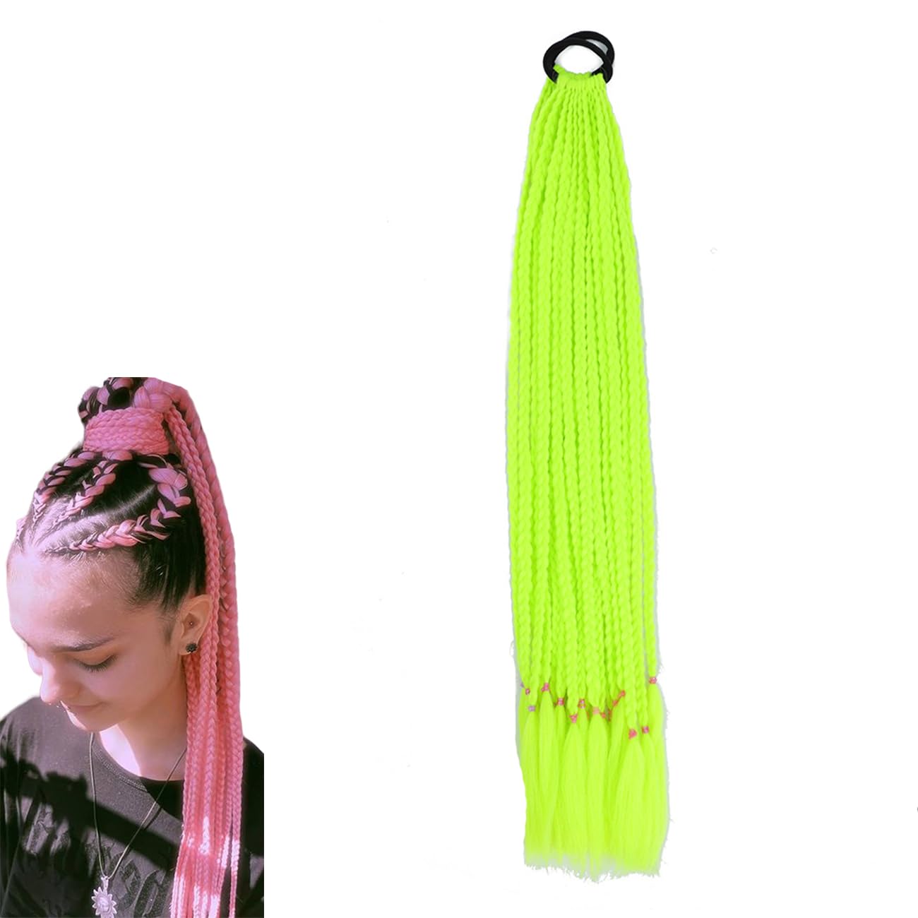 prinfantasy Brilliant Jumbo Braid for Hair Weaves Dreads and Avant Garde Creative Styling Neon Green, BZ140 โ image 1