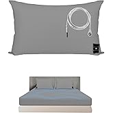 HUNAIGEE Grounding Pillowcase Queen Silver Conductive Grounding Pillow Cases with 15 ft Grounding Cord Grounding Pillowcase f