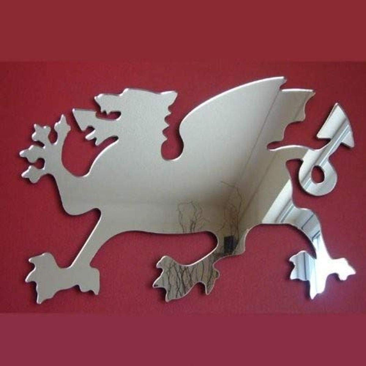 Super Cool Creations Shatterproof WELSH DRAGON Acrylic Mirror 40cm x 30cm