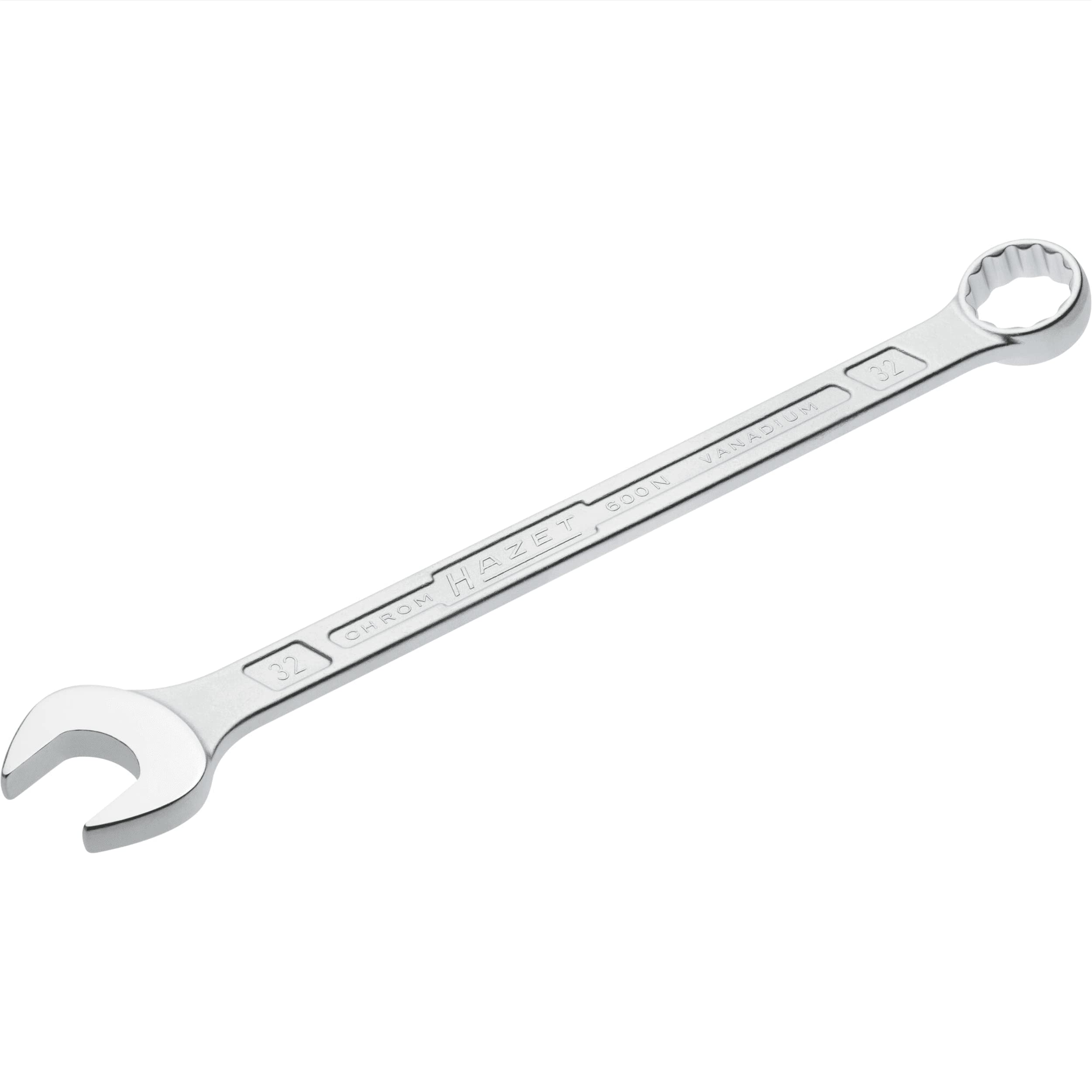 HAZET 600N-32 420 mm 12-Point Traction Profile Polished Head Combination Wrench - Chrome-Plated