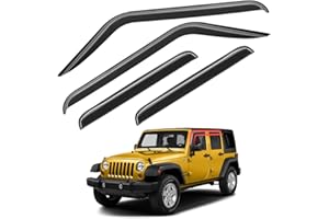 ZYFZZDS Window Rain Guards & Shields for 2007-2018 Jeep Wrangler JK Unlimited | Vent Visors, Wind Deflectors & Shades for 2007-2018 Wrangler JKU