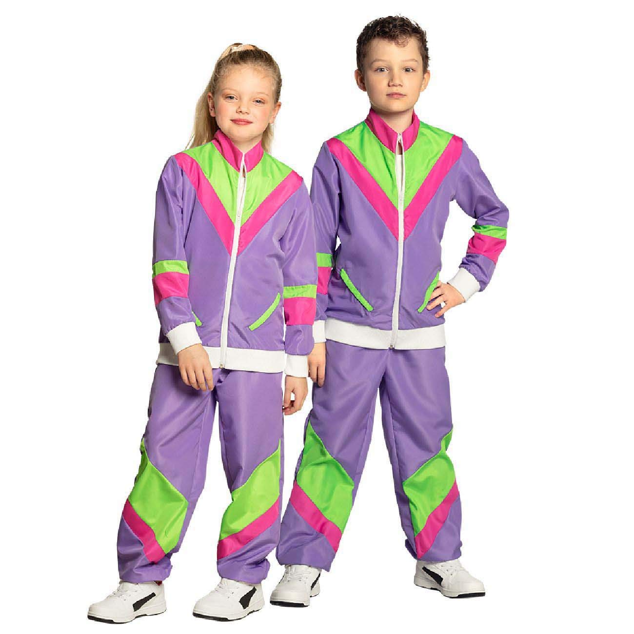 Boland Kids Boys Girls 80's Shell Suit Fancy Dress Costume Multicolour, Age 10-12