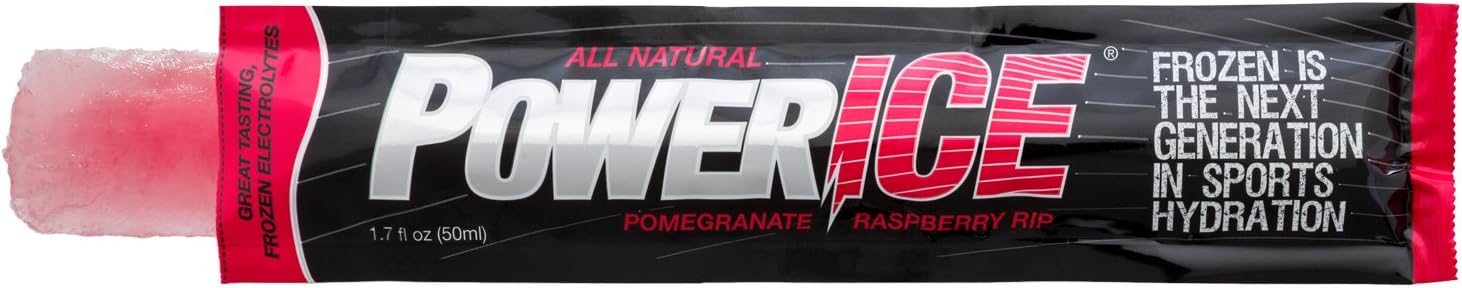PowerICE Enhanced Frozen Hydrator All Natural Electrolyte Freezer Bars, Pomegranate-Rasberry Rip, 50 Count