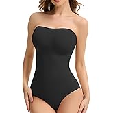 Chicfeelin Strapless Shapewear Bodysuit for Women Tummy Control Bodysuit Seamless Full Body Shaper with Removable Straps