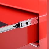 DURHAND 5-Drawer Lockable Tool Storage Cabinet with Wheels Red 69x33x75 cm view 8