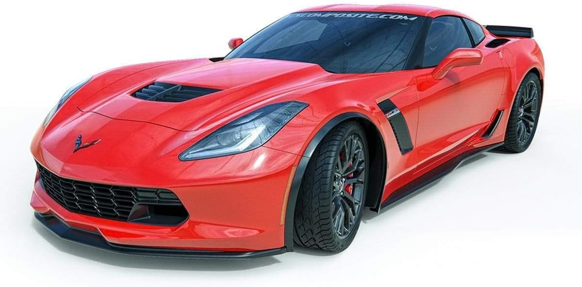 ACS Composite C7 Corvette XL Front Fender Flare Extensions | Fits 2015+ Z06 & Grand Sport | Carbon Flash Black (Do Not Add Rear XL Rock Guards)