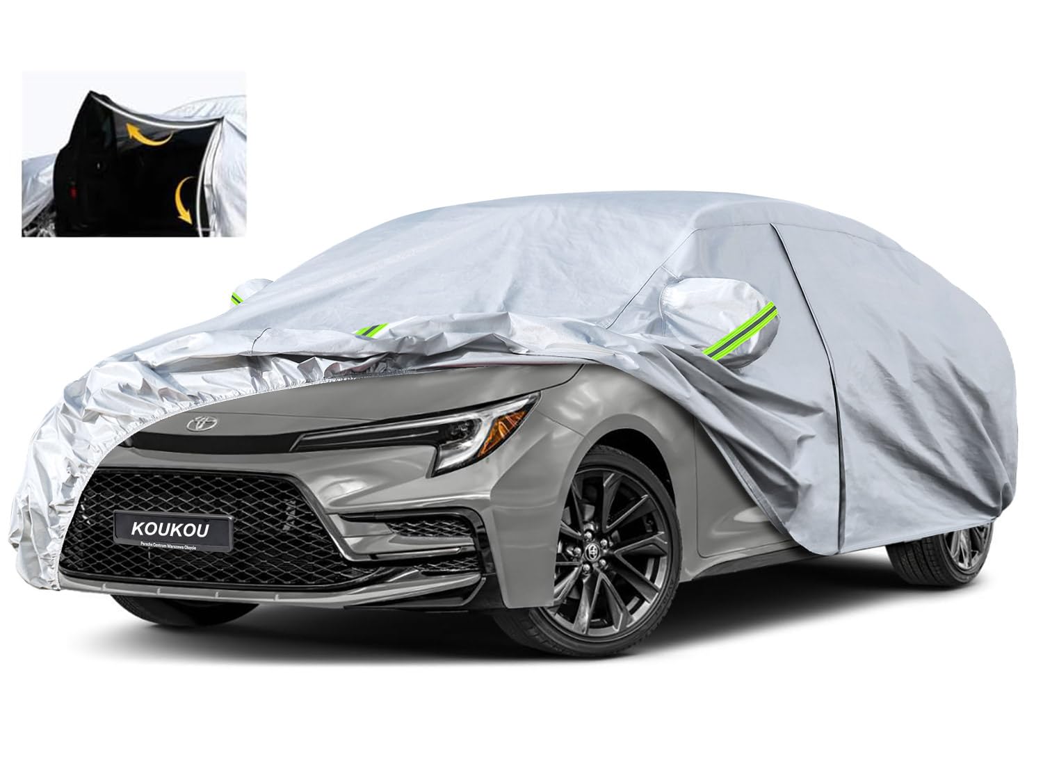 Photo 1 of KouKou Oxford Car Cover Waterproof All Weather for Automobiles, Fit Sedan Toyota Corolla, Hyundai Elantra, Mazda 3, Nissan Sentra, BMW 3 Series, Lexus IS250,etc (185 X 70 X 59 inch)