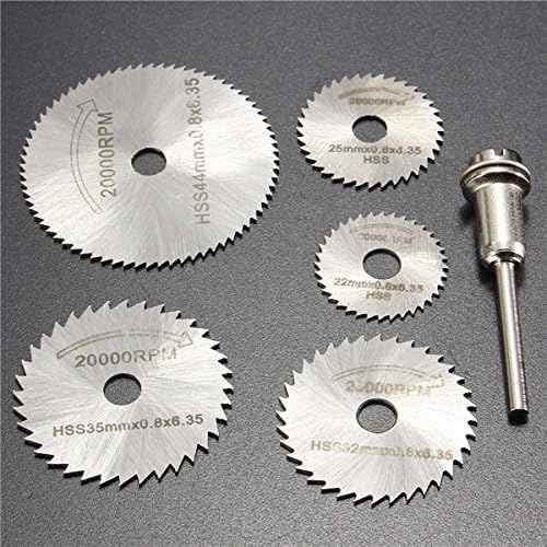 6pcs HSS Saw Blades Circular Saw Blades Mandrel Cutter Rotary Tool for Dremel