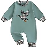 Biayxms Newborn Baby Boy Girl Mallard Duck Outfits Romper Short Sleeve Duck One Piece Jumpsuit Overalls Hunting Baby Clothes