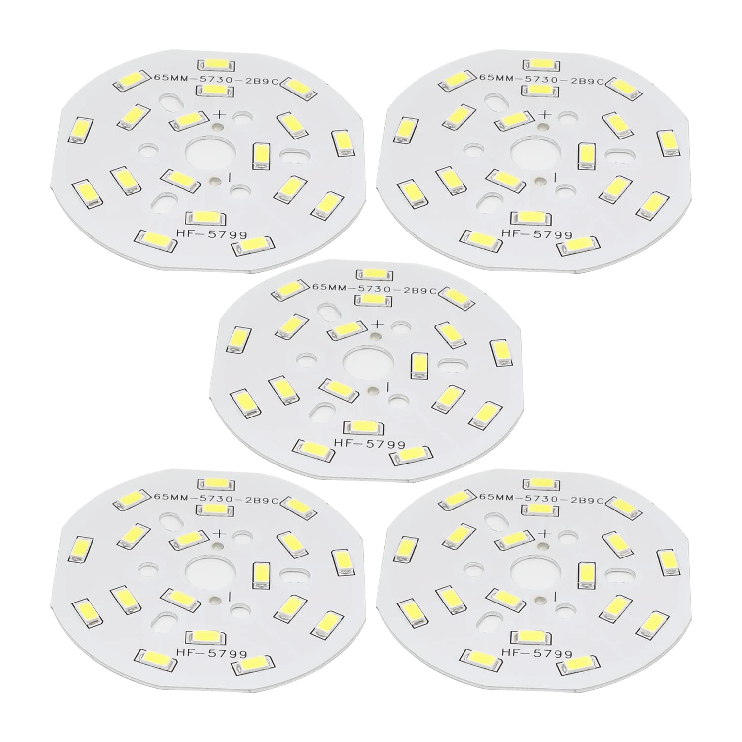 Othmro 9W LED Chip Bulb COB Light Beads, 300mA, 27-30V, 120lm, White 6500K Diameter 65mm, 5pcs