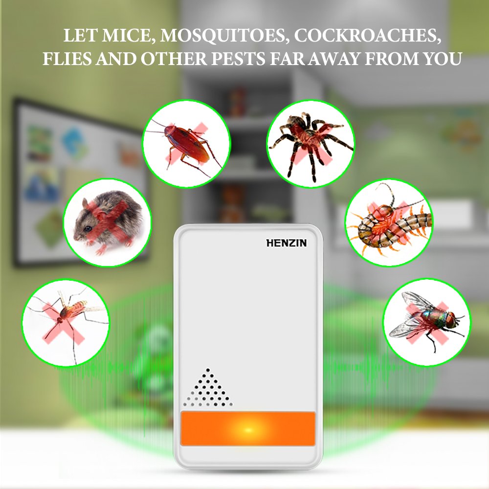 [2018 Upgrade] Ultrasonic Pest Repeller - Electronic Insect Control Repellent (Non-Toxic,Anti Insects, Bugs,Mouse,Mosquitos, Cocoroach,Spiders) - Human & Pets Safe (2-Pack)