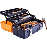 17-Inch Three-Layer Plastic Storage Box/Tool Box/Sewing Box Organizer, Multipurpose Organizer and Portable Handled Storage Ca