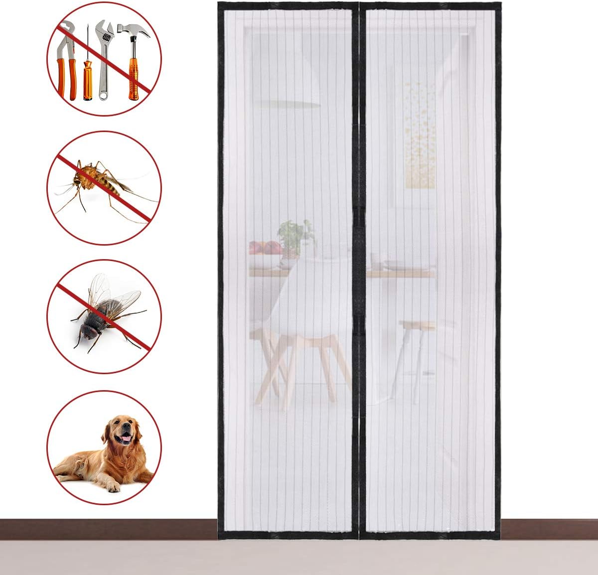 Attrezzi per porta zanzariera 210 cm tenda per porte finestra contro mosche zanzara per insetti Attrezzi per porta zanzariera 210 cm tenda per porte finestra contro mosche zanzara per insetti