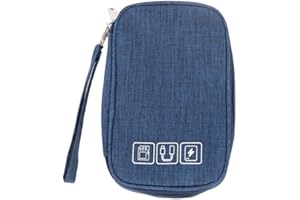 Electronics Organizer Bag Water-Resistant Digital Gear Case With Mesh Compartments For Power Bank Cables Hard Drives Charger 