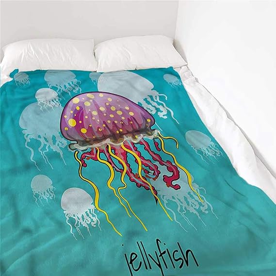Breathable Blanket Jellyfish, Spotted Mollusk Ocean Lightweight Summer