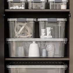 Superio Storage Bins with Lids, Clear Plastic