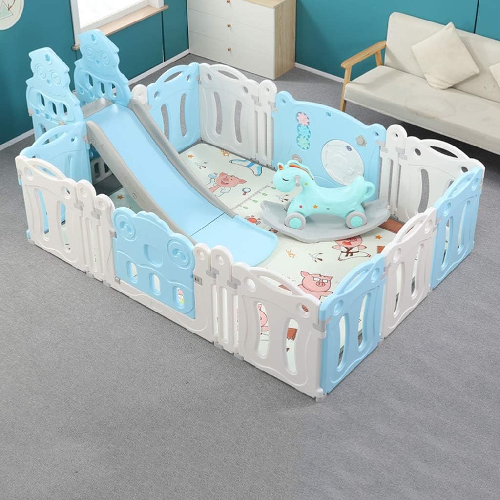 PNFP Children's Play Fence, Indoor Outdoor with Swing and Slide Baby Playpen Toddlers Activity Center Safety Playard (Size : B-150×200cm)