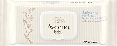 Daily Care Wipes (1 x 72 unidades), Toallitas húmedas suaves para bebés y niños, toallitas bebé con extracto de avena y aloe vera, sin perfume, sulfatos ni alcohol