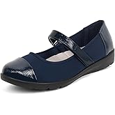ACANER Women’s Orthopedic Mary Jane Flats Round Toe Comfortable Bunions Walking Shoes Dressy Orthotic Work Shoes with Arch Support