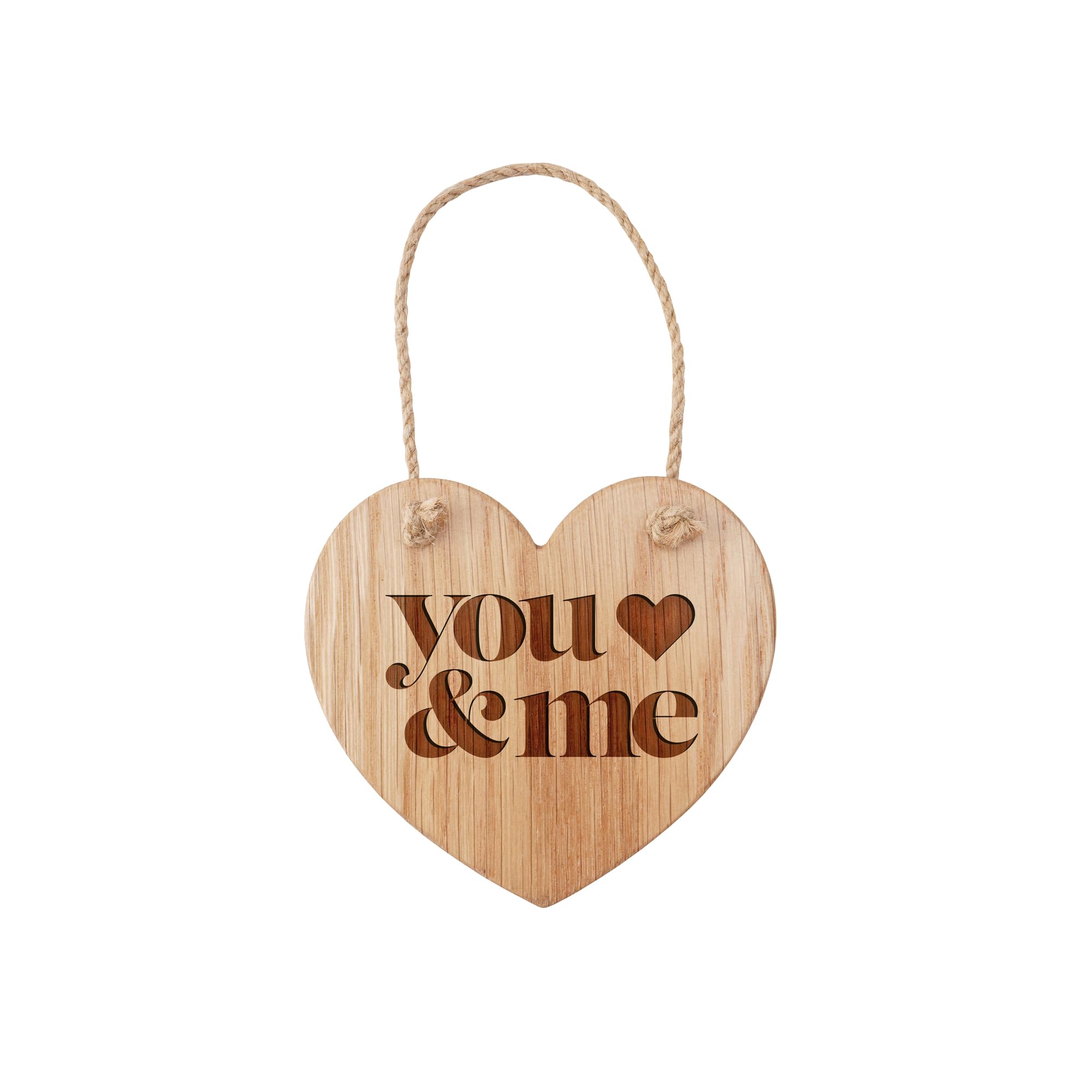 CGB Giftware | Send With Love 'You And Me' Oak Hanging Heart | Wall Sign | Home Decor | Homeware | Decoration | GB08029