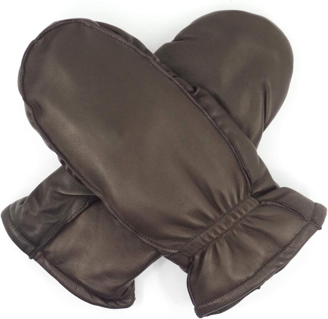 Harssidanzar Womens and Kids Lambskin Leather Winter Mittens Thermolite Lined with Finger Liners