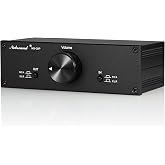 Nobsound Mini Fully-Balanced/Single-Ended Passive Preamp; Hi-Fi Pre-Amplifier; XLR/RCA Volume Controller for Active Monitor Speakers (Black)