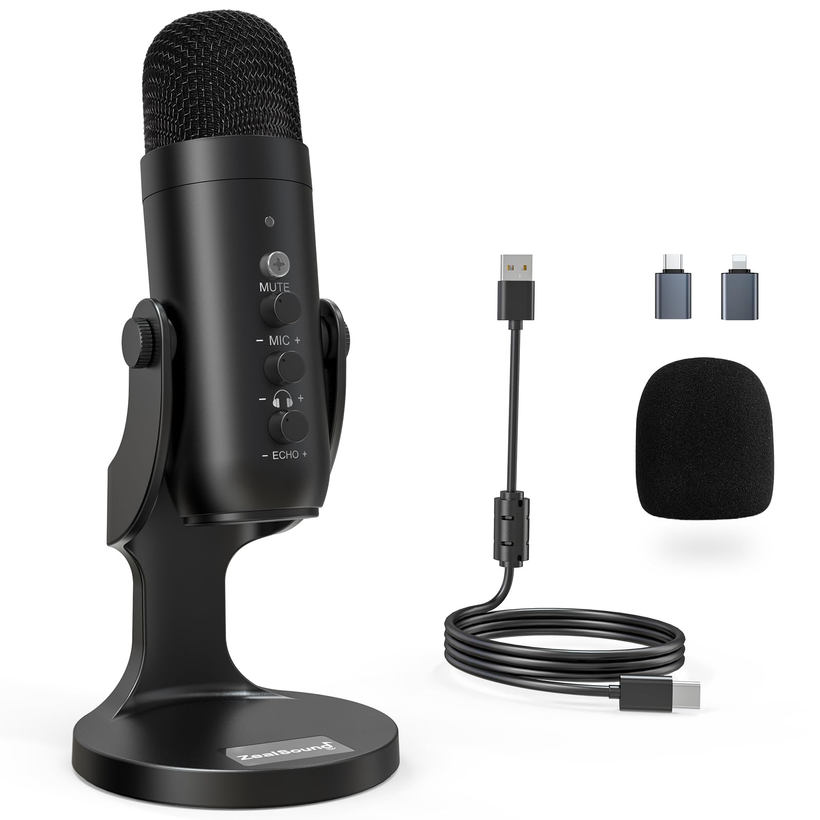ZealSound USB Microphone Condenser Computer PC Mic Plug Play Gaming 